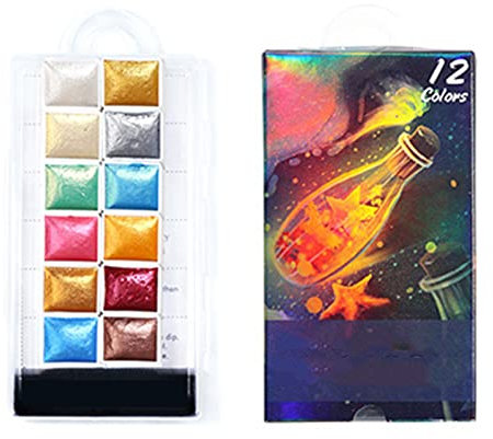 12 Farben Nagel-Aquarellfarben-Set, Feste Aquarellfarbe für Nail Art Design, Aquarell-Pigmentpalette für DIY Nail Art Painting, Geeignet für Maniküre DIY Im Nagelstudio zu Hause(BSC05)
