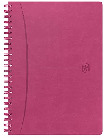 Oxford Signature Notizbuch A5, liniert, 7 mm Rand, 160 Seiten, vollgebunden, Kunstleder, fuchsia