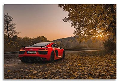 YIBIN Rennwagen-Poster für Audi R8 LMS Ultra Super Auto Sportwagen Poster dekorative Malerei Leinwand Wandposter und Kunstbild Druck Moderne Familie Schlafzimmer Dekor Poster 08x12inch (20x30cm)