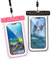 Ruayia Custodia Impermeabile Smartphone, [2 Pezzi] IPX8 Fluorescenza Cover Cellulare Subacquea Universale per 14 13 12 11 Plus Pro Max, Samsung S22/S21/S20, Huawei/Xiaomi Fino a 6.8 - Nero+Rosa