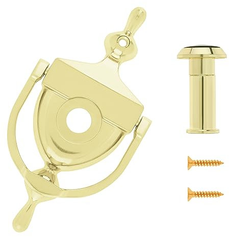 HOJLKLD Aldaba y visor de puerta, aldaba de 6 pulgadas de altura, mirilla de ángulo de visión de 180 grados, orificio de 9/16 pulgadas, para puerta de 1-3/8 a 1-7/8 pulgadas de grosor (6 pulgadas,