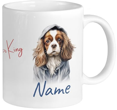GRAZDesign Tazza con cane Cavalier King Charles Spaniel e nome personalizzato, tazza con nome per bambini, ragazzi e adulti, in ceramica, 330 ml