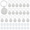 DICOSMETIC 20 Stück Cabochon Schlüsselanhänger Set Platin Runder Anhänger Blanko Legierungstablett Charms Rohlinge Tabletts Für Foto Mit 20 Stück Cabochon Für Die DIY Schmuckherstellung
