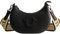True Religion Women's Shoulder Bag Purse, Crescent Hobo Handbag with Adjustable Removable Strap and Horseshoe Logo, Black