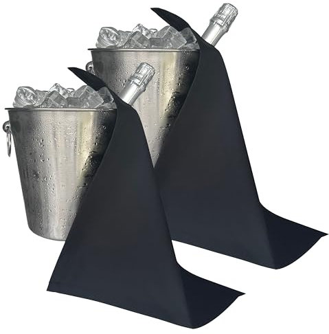 BOTTLECLOTHS - Catering Collection, Flaschentücher für Eiskübel, Polycotton, 42 cm, Eckloch, genähter Kreis (Schwarz, 2 Stück)