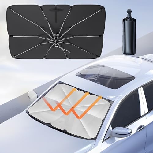 TFSZE Auto Sonnenschutz Frontscheibe,Auto Windschutzscheibe Sonnenschirm,UV-Schutz Sonnenschirm Wärmeisolierter, Faltbare Auto Windschutzscheibe Sonnenblende für die meisten Autos SUV MPV LKW