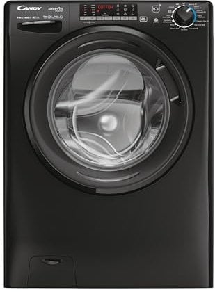 Candy CSOW4966TWMBB680 Freestanding Washer Dryer with LED Display, 9 or 6kg Load, 1400RPM, Speed Driver Motor, Black, D or A Rated
