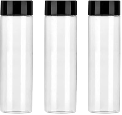 JINJIASUYISU Lot de 3 bouteilles de jus en plastique PET réutilisables avec bouchons, 500 ml, idéales pour jus de fruits, smoothies, lait, boisson