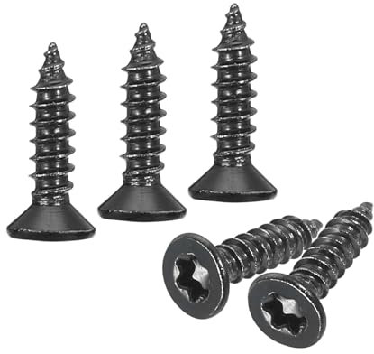 QUARKZMAN 100 Stück Flachkopf Torx Schrauben, M3 x 12mm Torx Holzschrauben, 304 Edelstahl Senkkopfschrauben, Selbstschneidend, Passend für T10 Bit, für Holz, Zäune, Terrassen (Schwarz)