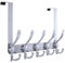 Dseap Over Door Hook 2.0 - Upgraded - Simple-Assembly, Strong, Heavy-Duty Stainless Steel 5-Tri-Hook Over The Door Hanger Rack, SimpleStrong Series, Chromed