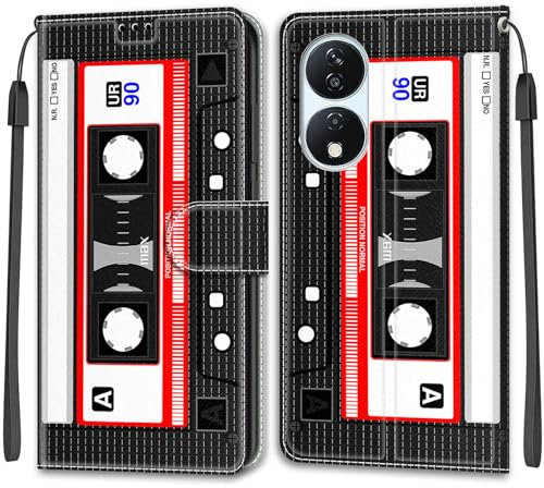 TOMYOU for Honor X7B 4G / 5G Case, PU Leather Wallet Book Flip Folio Stand View Cover Pouch Compatible with Honor 90 Smart Phone Case - Moon