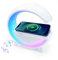 Technaxx TX-264, un altoparlante LED wireless a luce notturna d'atmosfera con ricarica wireless da 10W e 6 modalità di luce RGB, altoparlante Bluetooth a forma di G, caricatore di telefono wireless