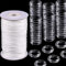 TopHomer Raffrollo-Ringe und 50 m x 1,8 mm Rollokordel, transparent, 100 Stück
