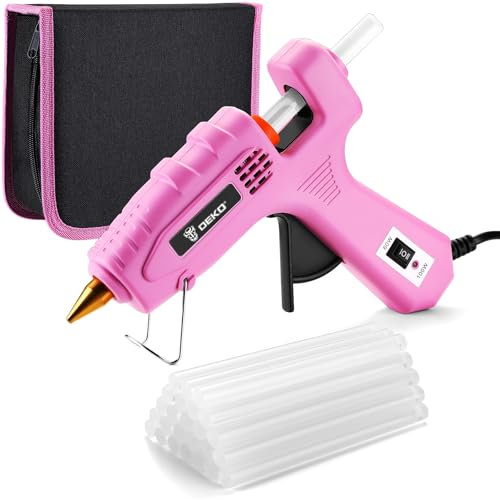 DEKO Pistola Colla a Caldo: 60/100 W Doppio Temperatura Pistola in Silicone con Una Blossa, Pistola Colla Calda con 25 Colla Stick, per Fai da Te, Arte, Scuola, Imballaggi, Riparazioni.