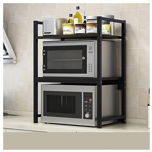 Estante organizador de horno microondas de 3 niveles, estante de almacenamiento para encimera de cocina, soporte de microondas para impresora (A)