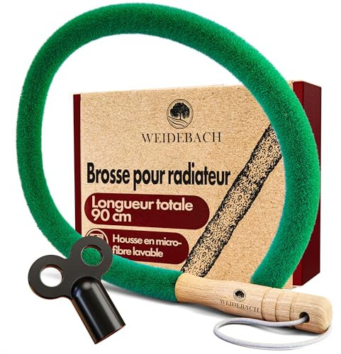 Weidebach® Cepillo para Radiadores V. 2.0 90 Cm Longitud Total / 75 Cm Cepillo De Microfibra, Cepillo Limpiar Radiadores Sin Pelo Animal, Cepillo para Radiadores Que Llega A Todos Los Rincones