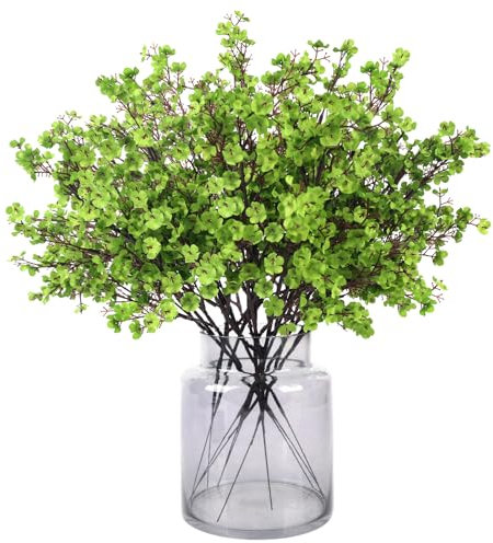 N&T NIETING Schleierkraut Künstliche Blumen, 12 Stück Schleierkraut Künstlich Gypsophila Blumen für DIY Hochzeit Blumenstrauß Party Tisch Centerpieces Blumenarrangements und Home Dekoration(Grün)