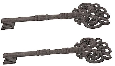 TOGEVAL 2stücke Große Vintage Gusseisen Wanddekoration Schlüssel Ornamente Für Rustikale Wohnräume Geeignet Für Wohnzimmer Schlafzimmer Küche Badezimmer Und Flur