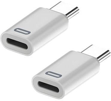 Lightning Female to USB-C Male Adapter, 2-Pack USB-C to Lightning for iPhone 15/16 Pro/Pro Max/Plus, iPad Air/Pro, Samsung Galaxy S24, 27W PD Fast Charging & Data Transfer (Not for Audio/OTG)