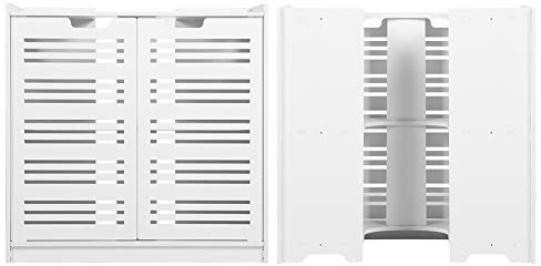 Gabinete de Fregadero de Doble Puerta, Gabinete de Baño Moderno Debajo del Fregadero Gabinete de Almacenamiento de Tocador con Pedestal para Almacenar Utensilios de Limpieza de