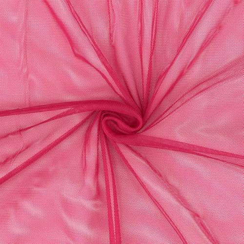 Softtüll Stoff, weicher Tüll, Tüllstoff als Meterware, Kostümstoff, Dekostoff, uni magenta (Länge am Stück: ab 100cm / Breite: 155cm)