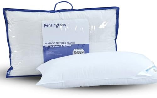 Luxury Bamboo Blended Pillows (Pack of 2) – Orthopaedic Support, Medium Firm – 48x74cm, 400-Thread-Count Cotton Cover – OEKO-TEX® & Nomite Certified – Hypoallergenic & Breathable