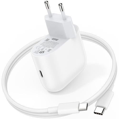 45W Cargador USB C y 1,8 Metros Cable para Google 9 Pro Fold Pixel 9 Pro XL 5G Pixel 8 8a 7 6, Carga Rápida Adaptador Cargador de Teléfono Móvil y Tipo C Cable para iPhone 16 15 Galaxy A36 Samsung A56