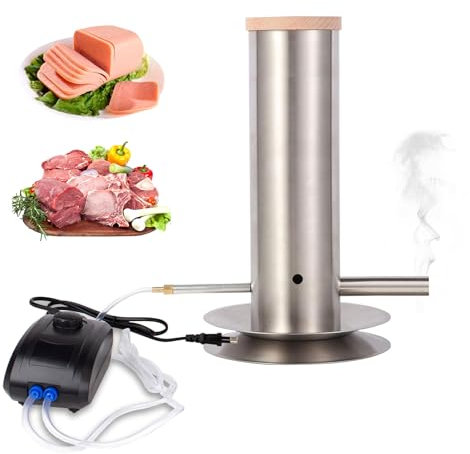 Kaltrauchgenerator aus Edelstahl mit Pumpe & 27 cm Schlauch – Kaltrauchbox für Fleisch, Fisch, Käse, Grill & Räucherofen