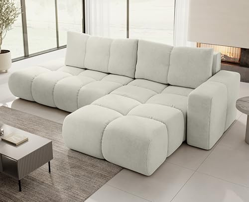 AXLIVING Ecksofa Beige Schlaffunktion Hosio 288 cm – Stilvolles Design mit Komfort Rechts