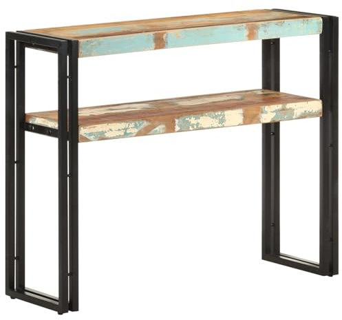 Snsowed Konsolentisch, Console Table, Kommode, Beistelltisch, Wohnzimmertisch, Beistellregal, Medienkonsole, Seitentisch, 90x30x75 cm Altholz Massiv