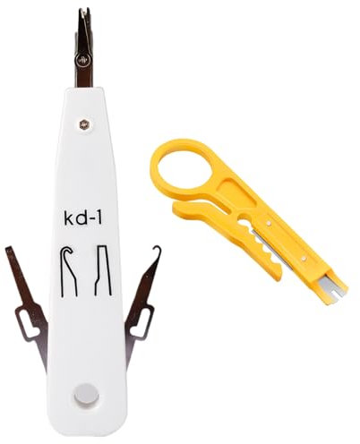 2 Pcs Punch Down Tool,Network Wire Stripper Cable Scissors Wring Tools Down Connector Socket Cutter Ethernet Telephone Cables Connection Terminal Universal with Knife,for Rj45 Sockets Cat5/Cat6/Cat7