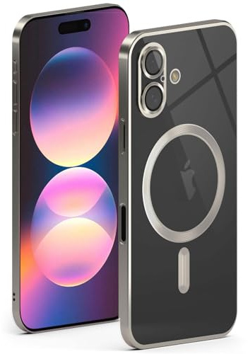 ONEFLOW für iPhone 17 Hülle für MagSafe mit Kameraschutz, Schutzhülle induktives Laden Durchsichtig, Handyhülle iPhone 17 Case Magnetisch, Titan