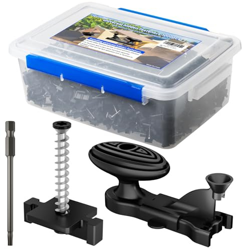 1000 PCS Hidden Deck Fasteners for Composite Decking,Nylon Deck Clips with 316 Stainless Steel Screws&Installation Tool,Universal Hidden Deck Clips for Wood&Composite Boards,Rust-Proof,Easy Install