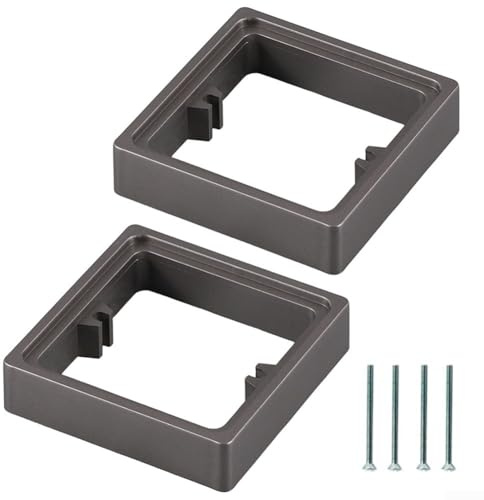 2 distanziatori a 1 banda singola per regolazione della profondità della scatola elettrica, 20 mm di spessore, con fori per viti ausiliari e viti di montaggio (grigio)