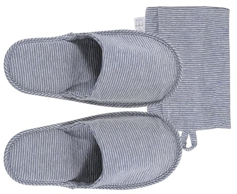 AKOOSY Ciabatte da Viaggio Pieghevoli Donna, 1 Paio, Cotone Suola | Traspiranti e Comode, Sacchetto Custodia, Leggere in Valigia, per Campeggio, Spa e Spogliatoio Colore Casuale