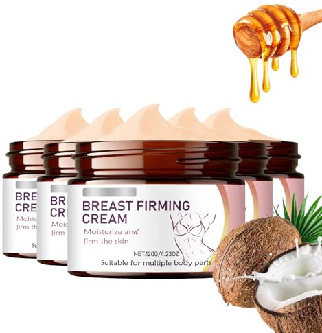 Bruststraffende Lifting-Creme für Frauen, Bruststraffende Formcreme, Brustfeuchtigkeitscreme, Verbessert schlaffe Brüste, Brustcreme, Hautstraffende Creme, Feuchtigkeitsspendende (5PCS-120g)