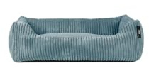 Rohrschneider Tierbett mit Wendekissen, Cordstoff, Braun, 55x42x15 cm, Antirutsch, Abnehmbar, für Haustiere (Türkis)