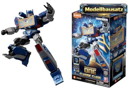 BLOKEES – Transformers Soundwave 17, Modellset für Kinder ab 12 Jahren, 12,5 cm Roboter mit Lichtfunktion, 20 bewegliche Elemente, Stecksystem ohne Kleber, Zubehör und Standfuß, Sammelmodell
