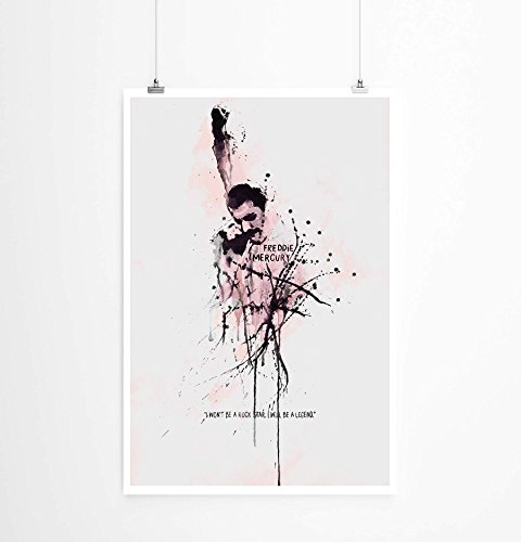 Paul Sinus Art Freddie Mercury 90x60cm auf Masterclass Metallic Pearl High Gloss Photo Paper