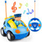 deAO Ferngesteuertes Cartoon Polizeiauto für Kinder mit Licht und Musik - 2 Fahrer inklusive