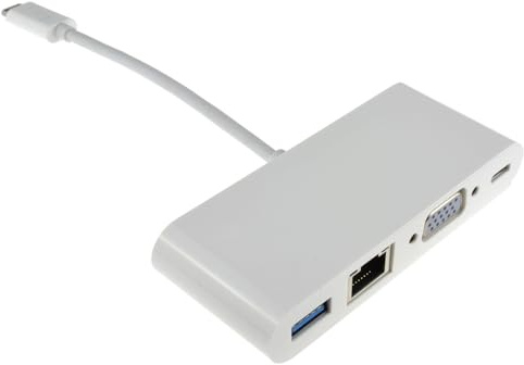 kenable USB 3.1 Type C to VGA USB & Gigabit Adapter with PD Function 15cm [VGA/USB/Gigabit Adapter]
