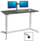 Seville Classics Airlift 137 cm pneumatisch höhenverstellbarer mobiler Steh-Sitz-Tisch (74,4 bis 110,4 cm H), espresso