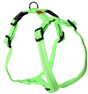 Feltmann Hundegeschirr - Super Soft, neongrün, reflektierend, Bauchumfang 40-60 cm, 15 mm Bandbreite