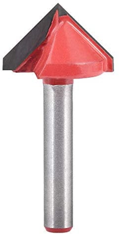 Fraise à rainurer KATUR V, Fraise en carbure de tungstène en V pour la gravure CNC, Outil à bois pour fraise en bout avec queue de 6mm (tige de 6mm, 22mm de largeur, 90 degrés)