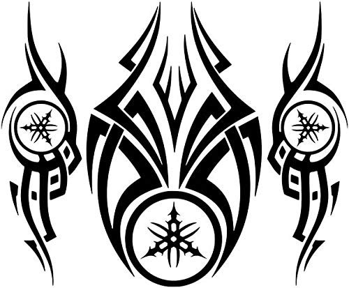 Set mit 3 Vinyl-Aufklebern für Yamaha Tribal – Helm, Auto, Motorrad, Fahrrad, Skateboard etc.