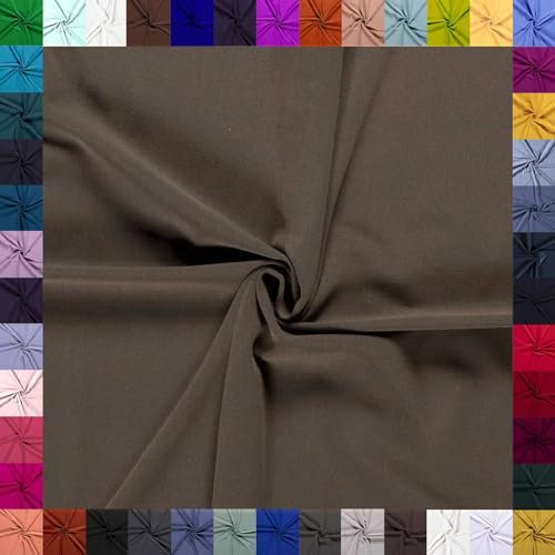 0,5m Baumwoll-Jersey uni 8% Elasthan Baumwollstoff elastisch Meterware Jersey-Stoff Oeko-Tex Kl 1, Farbe:graubraun