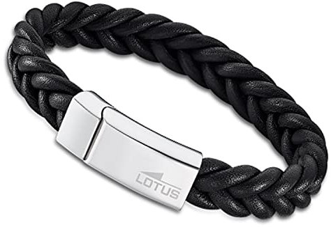 LOTUS STYLE Pulsera Hombre Acero Inoxidable 316L Brazalete de Diseño Sofisticado, Confortable y Resistente al Agua - Pulseras Hombre - Negra 220.00 mm LS2095-2/2 - Regalo de Cumpleaños, Día del Padre