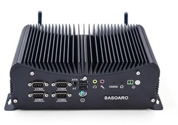 BASOARO Robuster Industrie PC Mini PC i7 Mini Computer Win 11 Core i7 10510U, Gigabit RJ45 LAN, Dual HD VGA Displays, 16GB RAM 256GB SSD, GPIO, 6 RS232 COM, Dual Band WiFi, BT