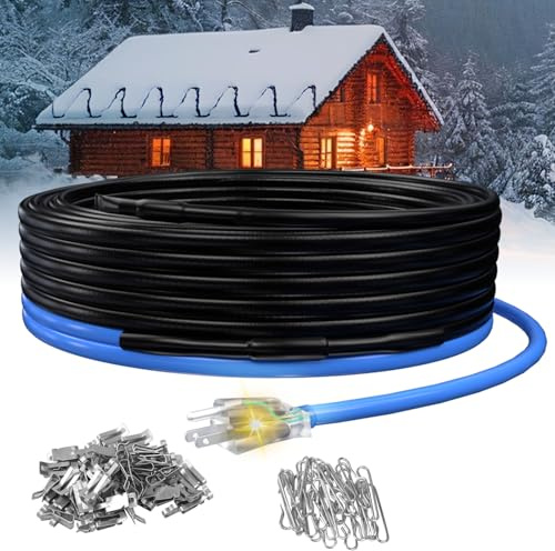 TOPDURE 20ft Roof Heat Tape for Roof and Gutters, Constant Wattage 5w/ft, CSA ETL Certified, Ideal for Metal or Plastic Gutters/Downspouts, 120V