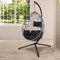 BRAST® Hängesessel Float mit Gestell Grau Poly Rattan Hängekorb Hängeschaukel Hängematte Dicke Kissen Indoor & Outdoor 120kg